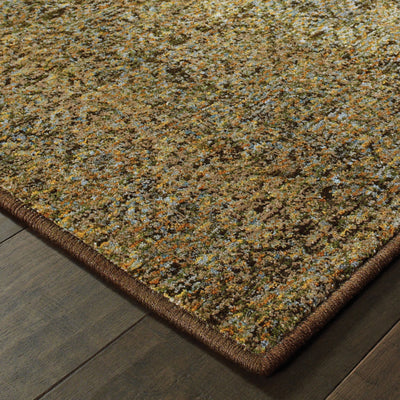 Oriental Weavers Atlas 8048P textured area rug featuring textured design in green/ gold tones