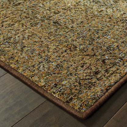 Oriental Weavers Atlas 8048P textured area rug featuring textured design in green/ gold tones