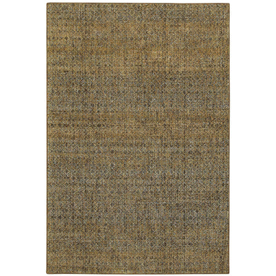 Oriental Weavers Atlas 8048P textured area rug featuring textured design in green/ gold tones