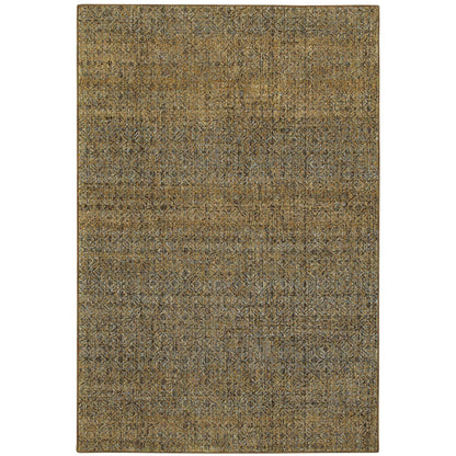 Oriental Weavers Atlas 8048P textured area rug featuring textured design in green/ gold tones