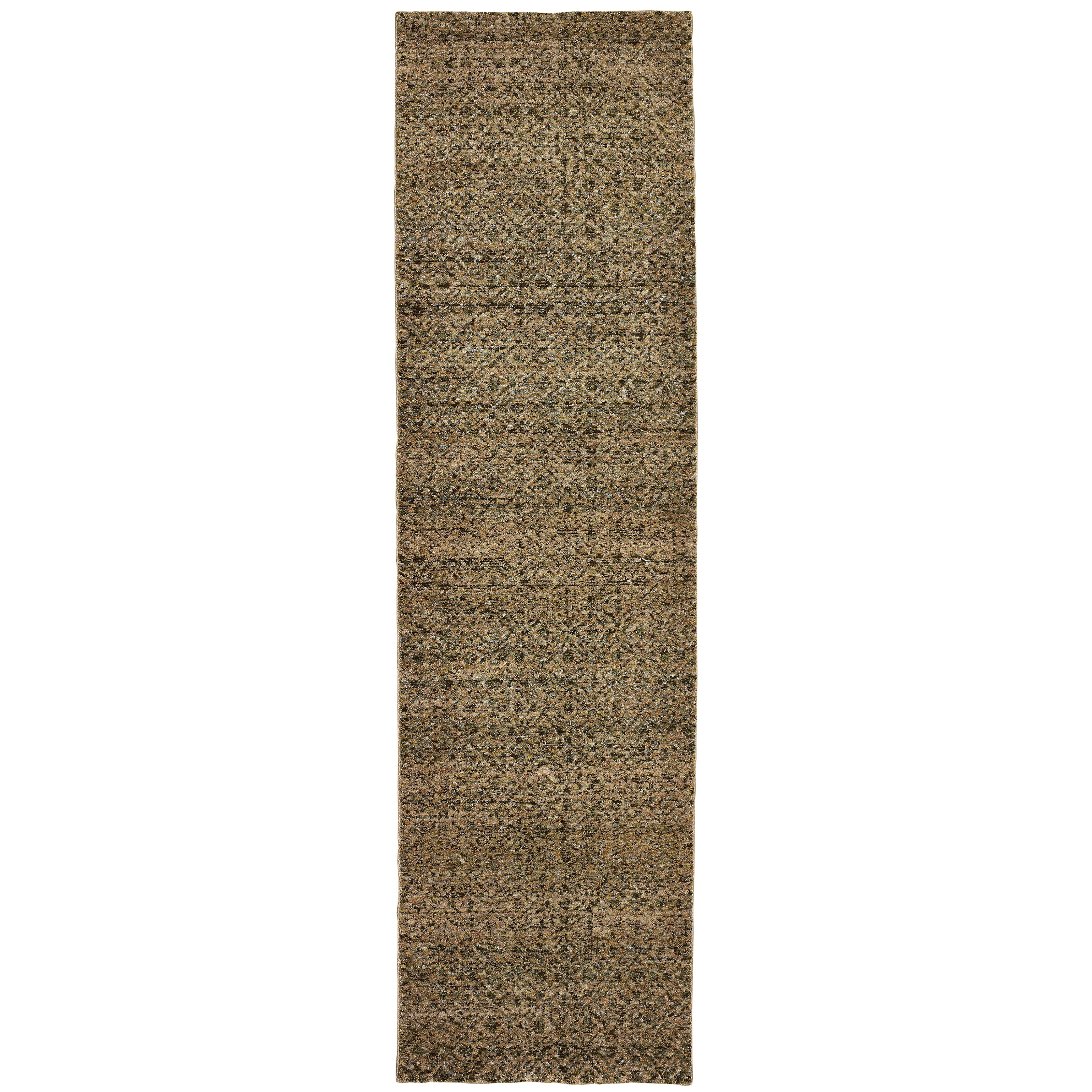 Oriental Weavers Atlas 8048P textured area rug featuring textured design in green/ gold tones