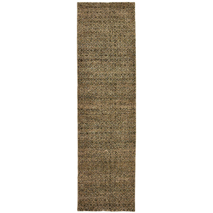 Oriental Weavers Atlas 8048P textured area rug featuring textured design in green/ gold tones