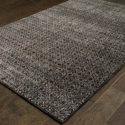 Oriental Weavers Atlas 8048Q textured area rug featuring textured design in black/ grey tones