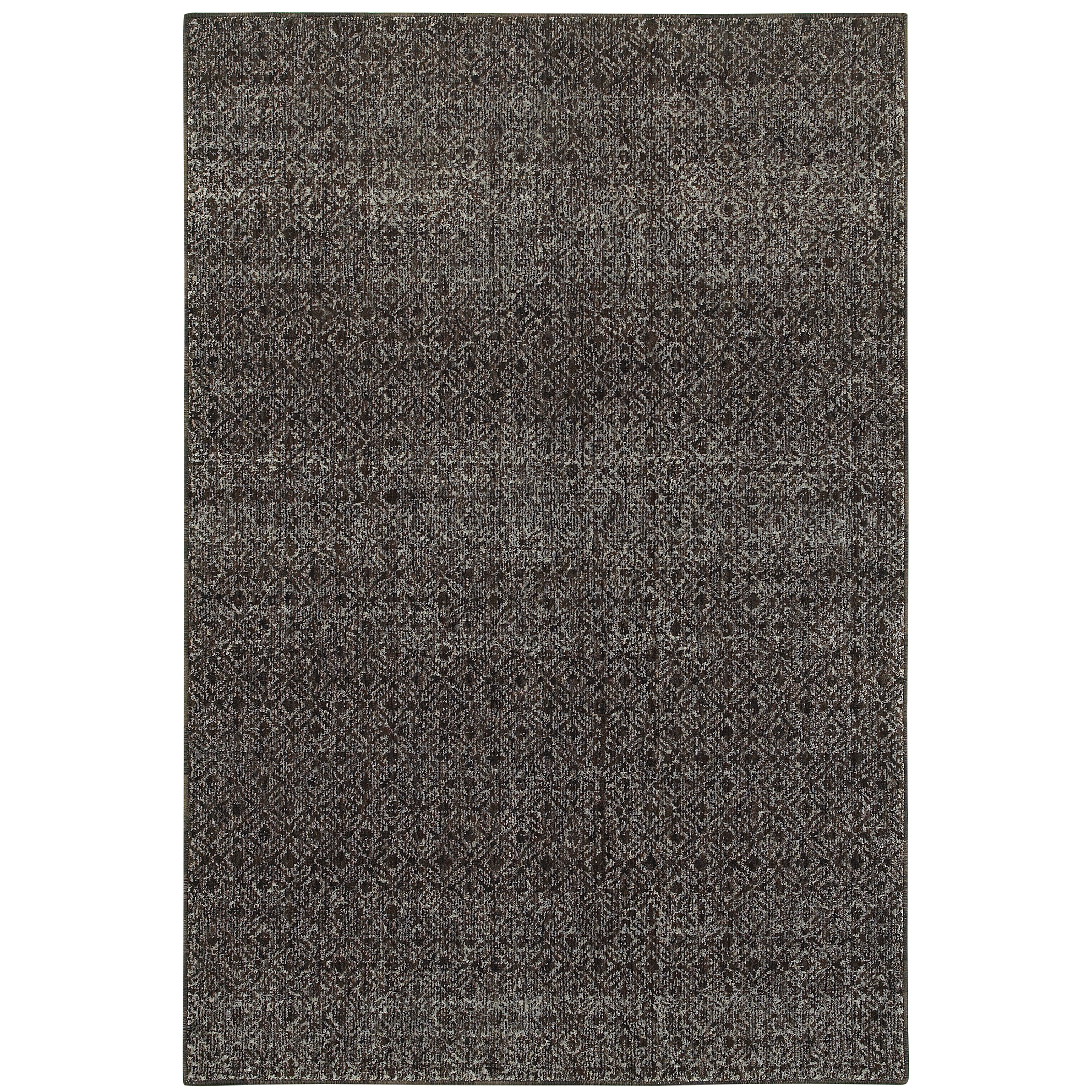Oriental Weavers Atlas 8048Q textured area rug featuring textured design in black/ grey tones
