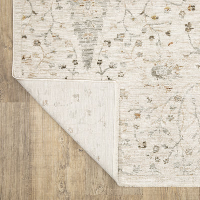 Oriental Weavers Avalon AVA01 soft transitional rug featuring decorative pattern in ivory/ beige tones