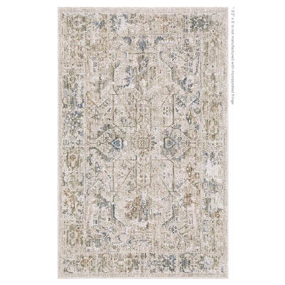 Oriental Weavers Avalon AVA02 soft transitional rug featuring decorative pattern in beige/ blue tones