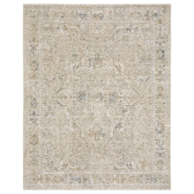 Oriental Weavers Avalon AVA02 soft transitional rug featuring decorative pattern in beige/ blue tones