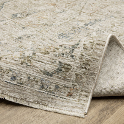 Oriental Weavers Avalon AVA02 soft transitional rug featuring decorative pattern in beige/ blue tones