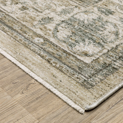 Oriental Weavers Avalon AVA03 soft transitional rug featuring decorative pattern in beige/ grey tones