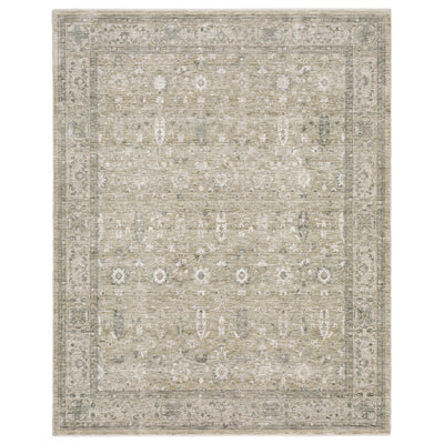 Oriental Weavers Avalon AVA03 soft transitional rug featuring decorative pattern in beige/ grey tones