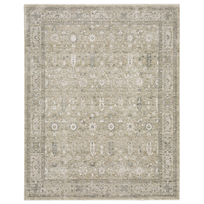 Oriental Weavers Avalon AVA03 soft transitional rug featuring decorative pattern in beige/ grey tones