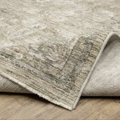 Oriental Weavers Avalon AVA03 soft transitional rug featuring decorative pattern in beige/ grey tones