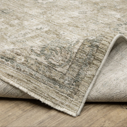 Oriental Weavers Avalon AVA03 soft transitional rug featuring decorative pattern in beige/ grey tones