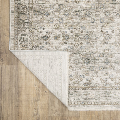 Oriental Weavers Avalon AVA04 soft transitional rug featuring decorative pattern in grey/ beige tones