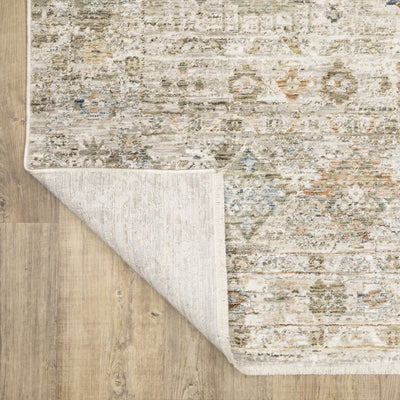 Oriental Weavers Avalon AVA05 soft transitional rug featuring decorative pattern in beige/ grey tones