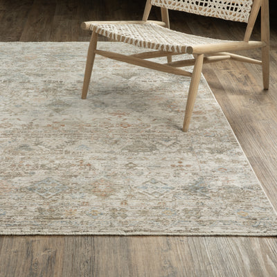 Oriental Weavers Avalon AVA05 soft transitional rug featuring decorative pattern in beige/ grey tones