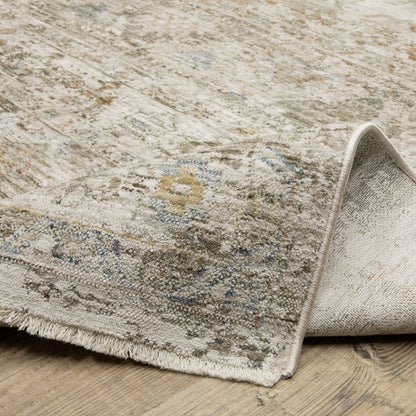 Oriental Weavers Avalon AVA05 soft transitional rug featuring decorative pattern in beige/ grey tones