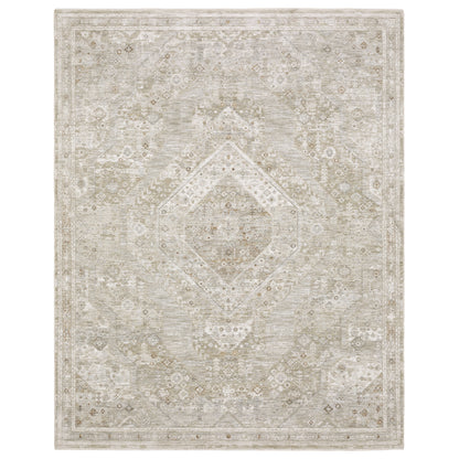 Oriental Weavers Avalon AVA06 soft transitional rug featuring decorative pattern in beige/ ivory tones