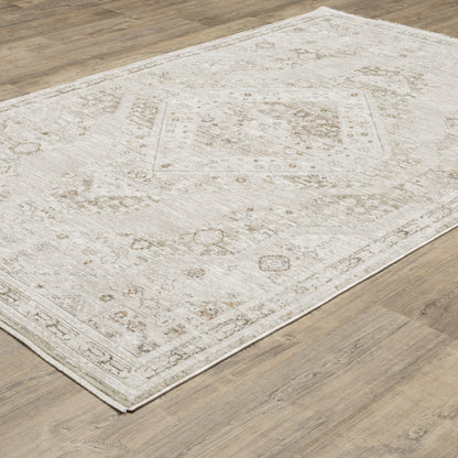 Oriental Weavers Avalon AVA06 soft transitional rug featuring decorative pattern in beige/ ivory tones