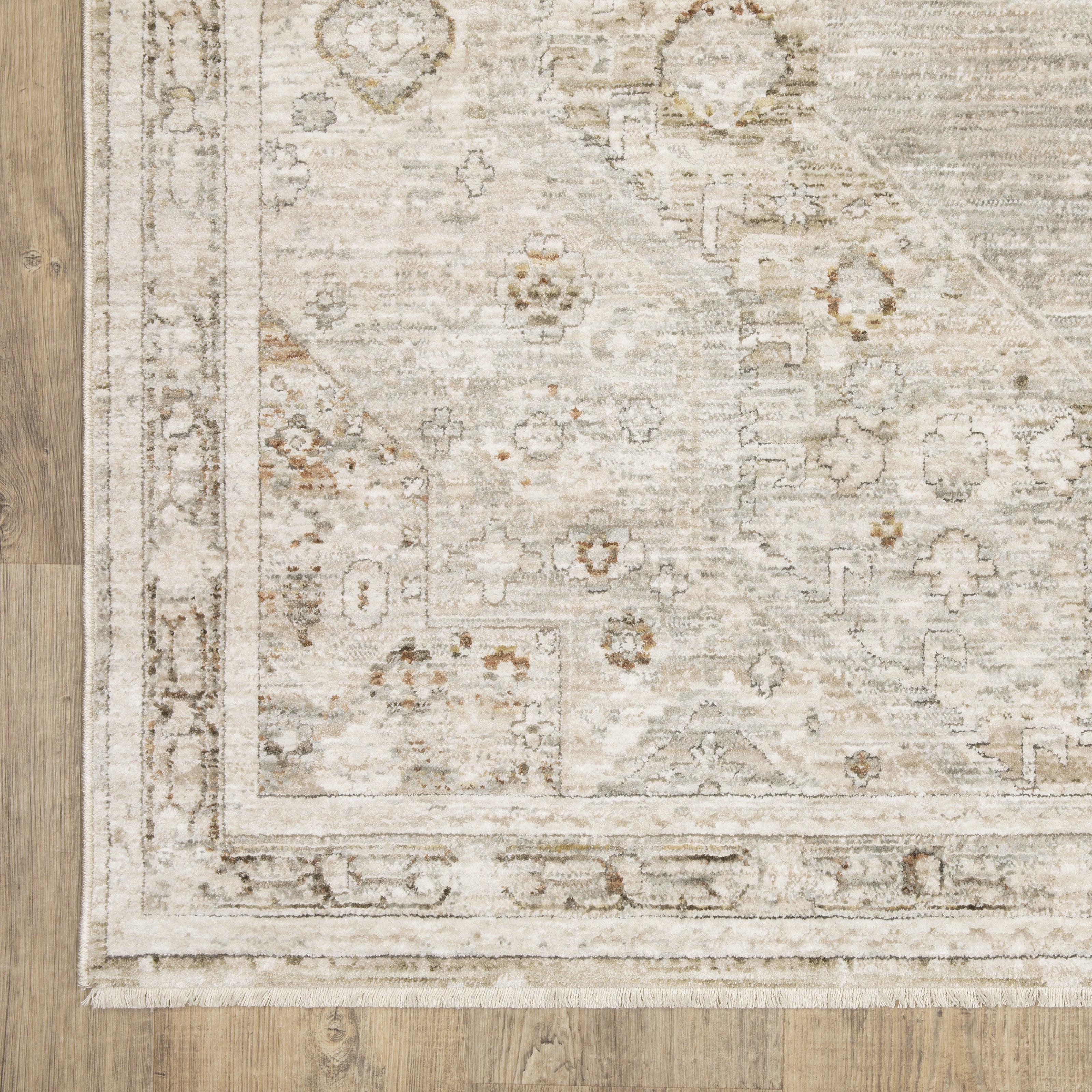 Oriental Weavers Avalon AVA06 soft transitional rug featuring decorative pattern in beige/ ivory tones