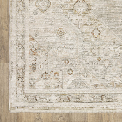 Oriental Weavers Avalon AVA06 soft transitional rug featuring decorative pattern in beige/ ivory tones