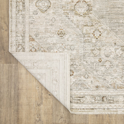 Oriental Weavers Avalon AVA06 soft transitional rug featuring decorative pattern in beige/ ivory tones