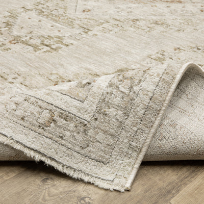 Oriental Weavers Avalon AVA06 soft transitional rug featuring decorative pattern in beige/ ivory tones
