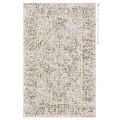 Oriental Weavers Avalon AVA08 soft transitional rug featuring decorative pattern in beige/ grey tones