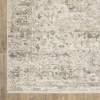 Oriental Weavers Avalon AVA08 soft transitional rug featuring decorative pattern in beige/ grey tones