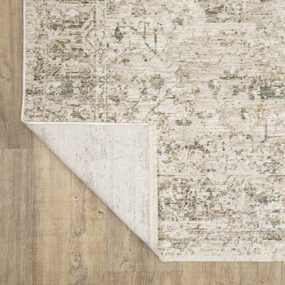 Oriental Weavers Avalon AVA08 soft transitional rug featuring decorative pattern in beige/ grey tones