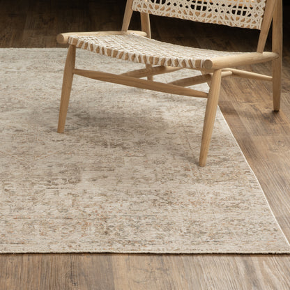 Oriental Weavers Avalon AVA08 soft transitional rug featuring decorative pattern in beige/ grey tones