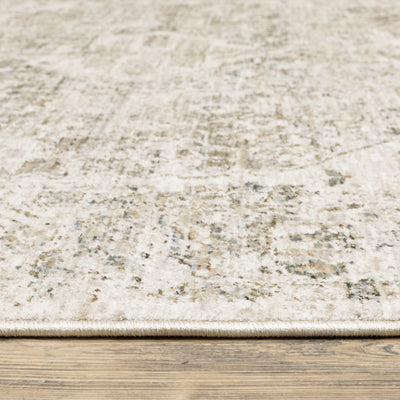 Oriental Weavers Avalon AVA08 soft transitional rug featuring decorative pattern in beige/ grey tones