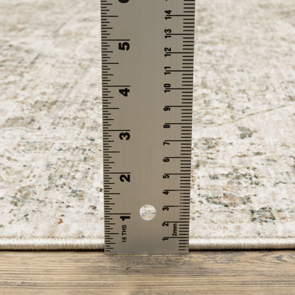 Oriental Weavers Avalon AVA08 soft transitional rug featuring decorative pattern in beige/ grey tones
