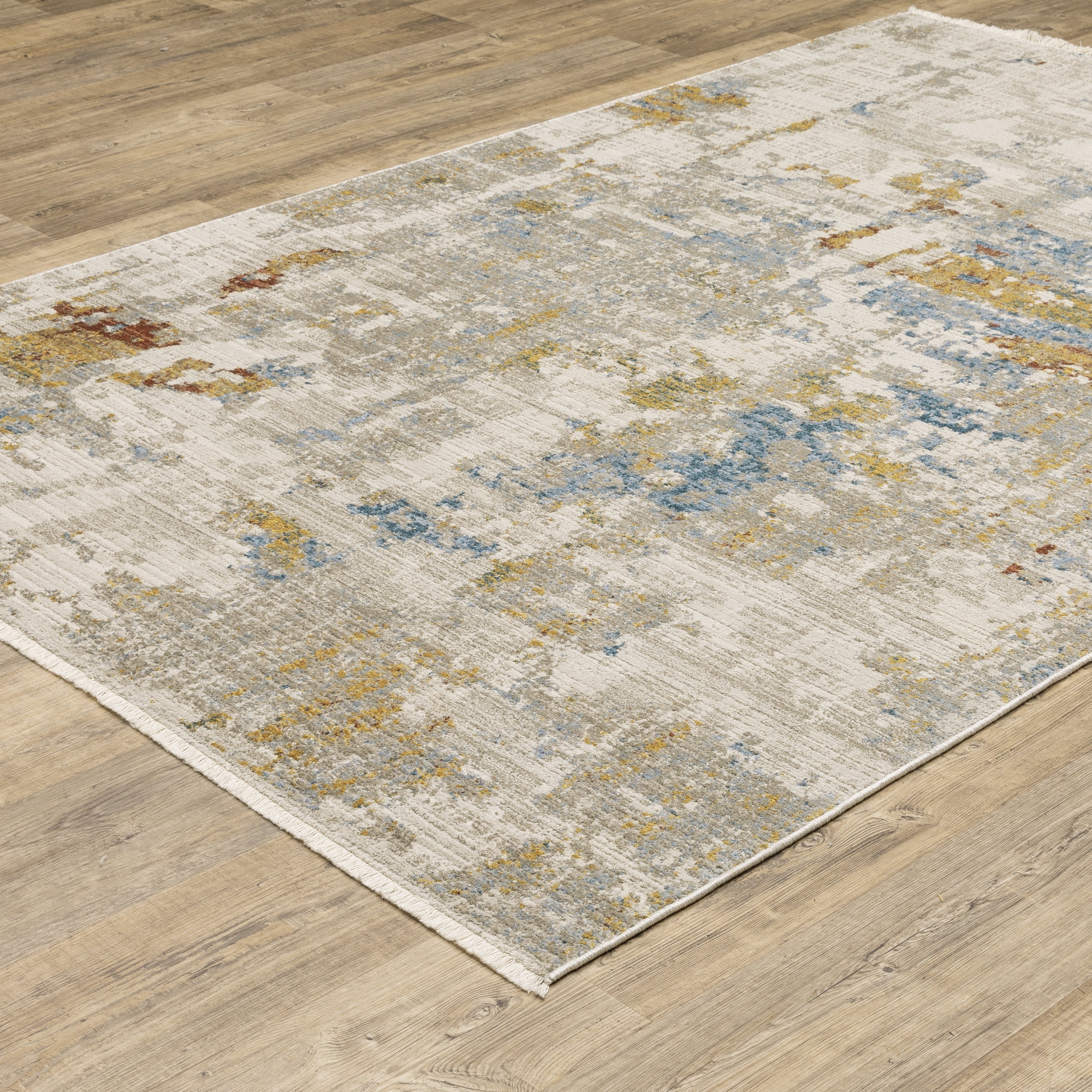 Oriental Weavers Bauer 1340W plush modern rug featuring abstract pattern in beige/ multi tones