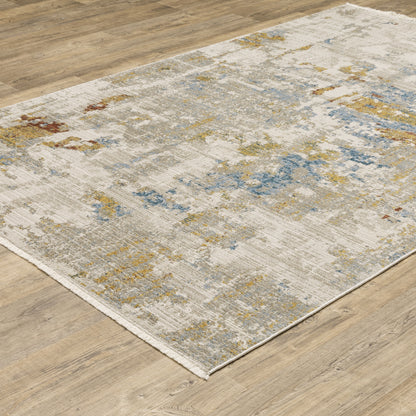 Oriental Weavers Bauer 1340W plush modern rug featuring abstract pattern in beige/ multi tones