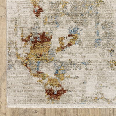 Oriental Weavers Bauer 1340W plush modern rug featuring abstract pattern in beige/ multi tones