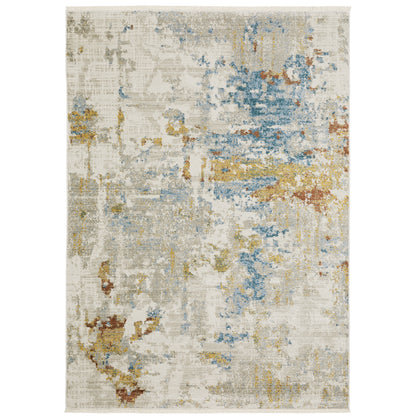 Oriental Weavers Bauer 1340W plush modern rug featuring abstract pattern in beige/ multi tones