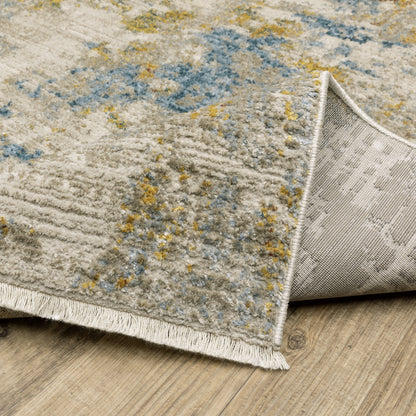 Oriental Weavers Bauer 1340W plush modern rug featuring abstract pattern in beige/ multi tones