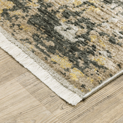 Oriental Weavers Bauer 2061X plush modern rug featuring abstract pattern in gold/ black tones