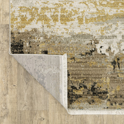Oriental Weavers Bauer 2061X plush modern rug featuring abstract pattern in gold/ black tones