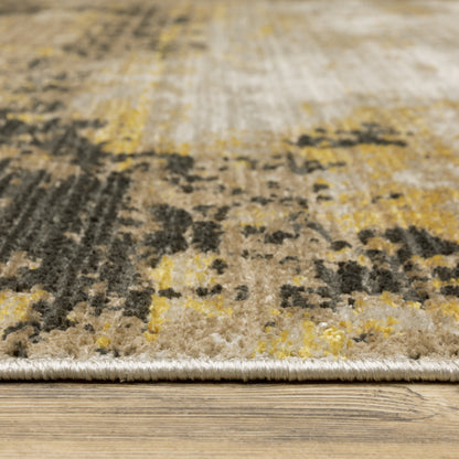 Oriental Weavers Bauer 2061X plush modern rug featuring abstract pattern in gold/ black tones