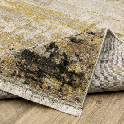 Oriental Weavers Bauer 2061X plush modern rug featuring abstract pattern in gold/ black tones