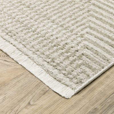 Oriental Weavers Bauer 4150E plush modern rug featuring abstract pattern in beige/ ivory tones