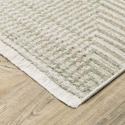 Oriental Weavers Bauer 4150E plush modern rug featuring abstract pattern in beige/ ivory tones