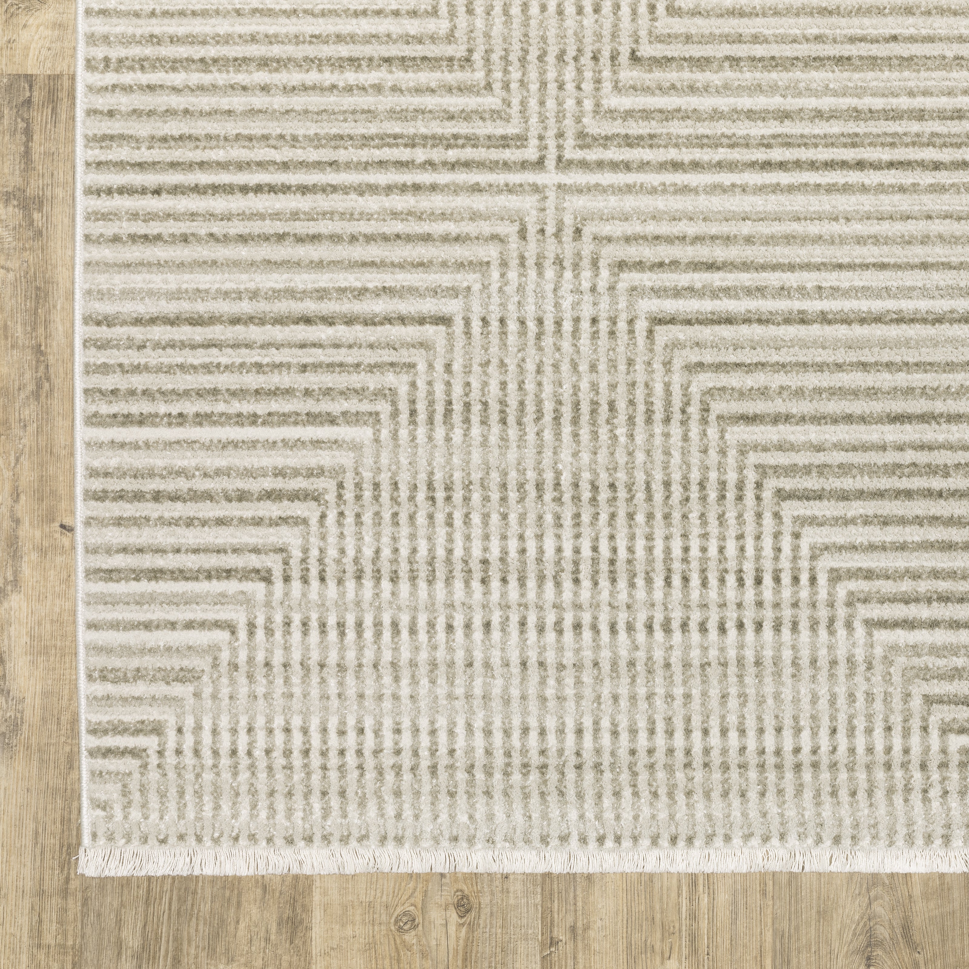 Oriental Weavers Bauer 4150E plush modern rug featuring abstract pattern in beige/ ivory tones