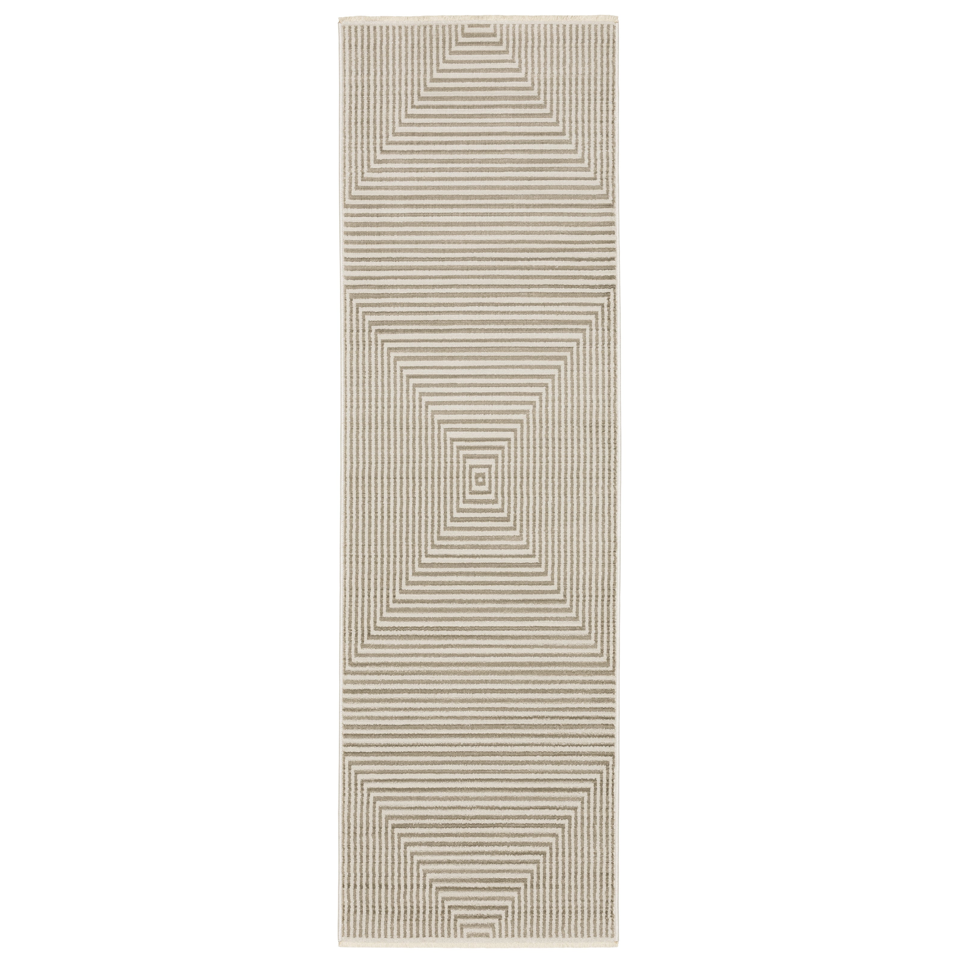 Oriental Weavers Bauer 4150E plush modern rug featuring abstract pattern in beige/ ivory tones