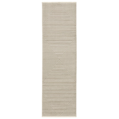 Oriental Weavers Bauer 4150E plush modern rug featuring abstract pattern in beige/ ivory tones