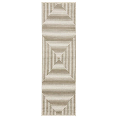 Oriental Weavers Bauer 4150E plush modern rug featuring abstract pattern in beige/ ivory tones