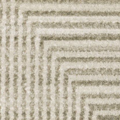 Oriental Weavers Bauer 4150E plush modern rug featuring abstract pattern in beige/ ivory tones