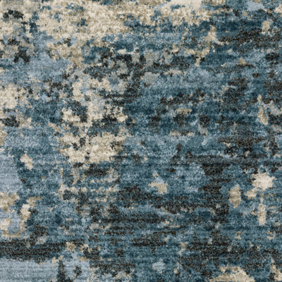 Oriental Weavers Bauer 041L2 plush modern rug featuring abstract pattern in blue/ beige tones